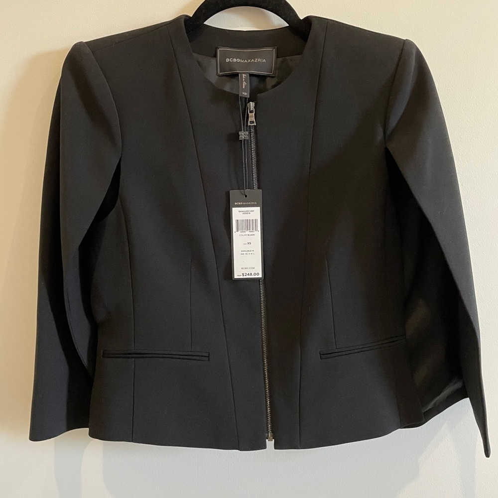 BCBG Maxazria Cropped Capelet Blazer
